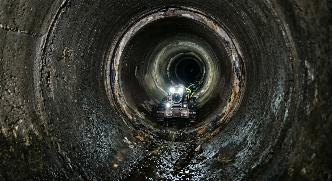 Robotic sewer camera inspecting pipe interior for Drain Snake Service in Wildwood